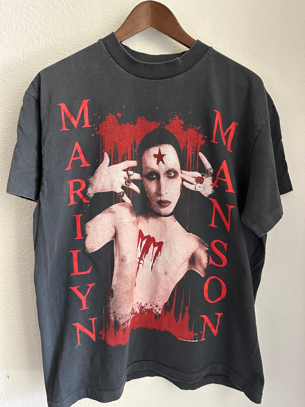 Marilyn Manson Single Stitch T-shirt Reprint Oneita Tag